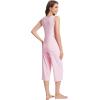imageWiWi Women Pajama Set Sleeveless Top with Capri Pants Viscose from Bamboo Super Soft VNeck Tank Sleepwear PJ Sets SXXLBpink