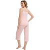 imageWiWi Womens Cami Pajama Sets 2 Piece Camisole Top Capri Pants Sleepwear Soft Lingerie Bamboo Viscose PJs SXXLAcream Pink