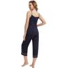 imageWiWi Womens Cami Pajama Sets 2 Piece Camisole Top Capri Pants Sleepwear Soft Lingerie Bamboo Viscose PJs SXXLAnavyWhite Dots