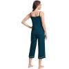 imageWiWi Womens Cami Pajama Sets 2 Piece Camisole Top Capri Pants Sleepwear Soft Lingerie Bamboo Viscose PJs SXXLApeacock Blue