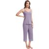 imageWiWi Womens Cami Pajama Sets 2 Piece Camisole Top Capri Pants Sleepwear Soft Lingerie Bamboo Viscose PJs SXXLAviolet