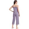 imageWiWi Womens Cami Pajama Sets 2 Piece Camisole Top Capri Pants Sleepwear Soft Lingerie Bamboo Viscose PJs SXXLAviolet