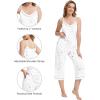 imageWiWi Womens Cami Pajama Sets 2 Piece Camisole Top Capri Pants Sleepwear Soft Lingerie Bamboo Viscose PJs SXXLAwhite Stars