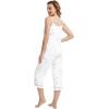 imageWiWi Womens Cami Pajama Sets 2 Piece Camisole Top Capri Pants Sleepwear Soft Lingerie Bamboo Viscose PJs SXXLAwhite Stars