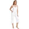 imageWiWi Womens Cami Pajama Sets 2 Piece Camisole Top Capri Pants Sleepwear Soft Lingerie Bamboo Viscose PJs SXXLAwhite Stars