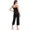 imageWiWi Womens Cami Pajama Sets 2 Piece Camisole Top Capri Pants Sleepwear Soft Lingerie Bamboo Viscose PJs SXXLBblack