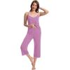 imageWiWi Womens Cami Pajama Sets 2 Piece Camisole Top Capri Pants Sleepwear Soft Lingerie Bamboo Viscose PJs SXXLBdusty Lavender