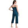 imageWiWi Womens Cami Pajama Sets 2 Piece Camisole Top Capri Pants Sleepwear Soft Lingerie Bamboo Viscose PJs SXXLBpeacock Blue