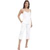 imageWiWi Womens Cami Pajama Sets 2 Piece Camisole Top Capri Pants Sleepwear Soft Lingerie Bamboo Viscose PJs SXXLBwhite Stars