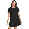 imageWiWi Womens Nightgowns Soft Nightgown Sleepwear Summer Viscose from Bamboo Nightshirt Pajama Night Shirts SXXLBlack