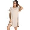 imageWiWi Womens Nightgowns Soft Nightgown Sleepwear Summer Viscose from Bamboo Nightshirt Pajama Night Shirts SXXLOatmeal Heather