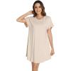 imageWiWi Womens Nightgowns Soft Nightgown Sleepwear Summer Viscose from Bamboo Nightshirt Pajama Night Shirts SXXLOatmeal Heather