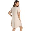 imageWiWi Womens Nightgowns Soft Nightgown Sleepwear Summer Viscose from Bamboo Nightshirt Pajama Night Shirts SXXLOatmeal Heather