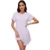 imageWiWi Womens Nightgowns Soft Nightgown Sleepwear Summer Viscose from Bamboo Nightshirt Pajama Night Shirts SXXLPale Lilac