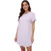 imageWiWi Womens Nightgowns Soft Nightgown Sleepwear Summer Viscose from Bamboo Nightshirt Pajama Night Shirts SXXLPale Lilac