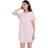 imageWiWi Womens Nightgowns Soft Nightgown Sleepwear Summer Viscose from Bamboo Nightshirt Pajama Night Shirts SXXLPink