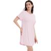 imageWiWi Womens Nightgowns Soft Nightgown Sleepwear Summer Viscose from Bamboo Nightshirt Pajama Night Shirts SXXLPink