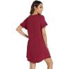 imageWiWi Womens Nightgowns Soft Nightgown Sleepwear Summer Viscose from Bamboo Nightshirt Pajama Night Shirts SXXLWine