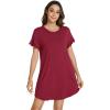 imageWiWi Womens Nightgowns Soft Nightgown Sleepwear Summer Viscose from Bamboo Nightshirt Pajama Night Shirts SXXLWine