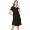 imageWiWi Womens Short Sleeve Nightgown Scoop Neck Sleepwear Soft Sleepshirts Sleep Dress Casual Pajama Gowns SXXLBlack