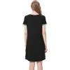 imageWiWi Womens Short Sleeve Nightgown Scoop Neck Sleepwear Soft Sleepshirts Sleep Dress Casual Pajama Gowns SXXLBlack