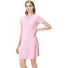 imageWiWi Womens Short Sleeve Nightgown Scoop Neck Sleepwear Soft Sleepshirts Sleep Dress Casual Pajama Gowns SXXLPink