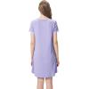 imageWiWi Womens Short Sleeve Nightgown Scoop Neck Sleepwear Soft Sleepshirts Sleep Dress Casual Pajama Gowns SXXLTaro Purple