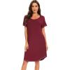 imageWiWi Womens Viscose from Bamboo Nightgowns Soft Short Sleeve Sleep Shirt Lightweight Cool Nightshirt Pajama Dress SXXLAwine