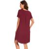 imageWiWi Womens Viscose from Bamboo Nightgowns Soft Short Sleeve Sleep Shirt Lightweight Cool Nightshirt Pajama Dress SXXLAwine