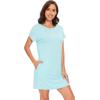 imageWiWi Womens Viscose from Bamboo Nightgowns Soft Short Sleeve Sleep Shirt Lightweight Cool Nightshirt Pajama Dress SXXLBaqua