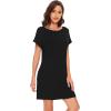 imageWiWi Womens Viscose from Bamboo Nightgowns Soft Short Sleeve Sleep Shirt Lightweight Cool Nightshirt Pajama Dress SXXLBblack