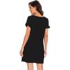 imageWiWi Womens Viscose from Bamboo Nightgowns Soft Short Sleeve Sleep Shirt Lightweight Cool Nightshirt Pajama Dress SXXLBblack
