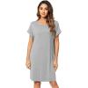 imageWiWi Womens Viscose from Bamboo Nightgowns Soft Short Sleeve Sleep Shirt Lightweight Cool Nightshirt Pajama Dress SXXLBheather Grey