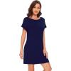 imageWiWi Womens Viscose from Bamboo Nightgowns Soft Short Sleeve Sleep Shirt Lightweight Cool Nightshirt Pajama Dress SXXLBnavy