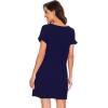 imageWiWi Womens Viscose from Bamboo Nightgowns Soft Short Sleeve Sleep Shirt Lightweight Cool Nightshirt Pajama Dress SXXLBnavy