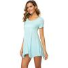 imageWiWi Womens Viscose from Bamboo Nightgowns Soft Short Sleeve Sleep Shirts Tunic Tops for Leggings Plus Size Sleepwear S4XAqua