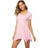 imageWiWi Womens Viscose from Bamboo Nightgowns Soft Short Sleeve Sleep Shirts Tunic Tops for Leggings Plus Size Sleepwear S4XPink