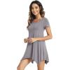 imageWiWi Womens Viscose from Bamboo Nightgowns Soft Short Sleeve Sleep Shirts Tunic Tops for Leggings Plus Size Sleepwear S4XPurplish Grey