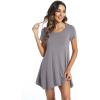 imageWiWi Womens Viscose from Bamboo Nightgowns Soft Short Sleeve Sleep Shirts Tunic Tops for Leggings Plus Size Sleepwear S4XPurplish Grey