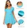 imageWiWi Womens Viscose from Bamboo Nightgowns Soft Short Sleeve Sleep Shirts Tunic Tops for Leggings Plus Size Sleepwear S4XTurquoise