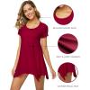 imageWiWi Womens Viscose from Bamboo Nightgowns Soft Short Sleeve Sleep Shirts Tunic Tops for Leggings Plus Size Sleepwear S4XWine