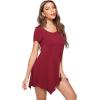 imageWiWi Womens Viscose from Bamboo Nightgowns Soft Short Sleeve Sleep Shirts Tunic Tops for Leggings Plus Size Sleepwear S4XWine
