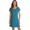 imageWiWi Bamboo Nightgowns for Women Soft Night Shirt Sleepwear Short Sleeve Lightweight Plus Size Sleepshirts S4XDark Teal