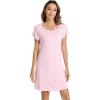 imageWiWi Bamboo Nightgowns for Women Soft Night Shirt Sleepwear Short Sleeve Lightweight Plus Size Sleepshirts S4XPink
