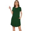 imageWiWi Bamboo Viscose Nightgowns for Women Short Sleeve Pajama Dress Summer Night Shirts with Nightshirt SXXLDark Green