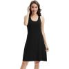 imageWiWi Nightgowns for Women Sleeveless Sleepwear Racerback Nightgown Soft Viscose from Bamboo Pajamas Sleepshirts SXXLBlack