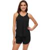 imageWiWi Pajamas for Women Tank Top Pajama Set Sleeveless Sleepwear Soft Shorts Pjs Sets Viscose from Bamboo Pj SXXLBlack