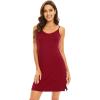 imageWiWi Slip Dress for Women Sleeveless Nightgowns Sexy Chemise Nightgown Full Slips Babydoll Viscose from Bamboo SXXLAwine Red