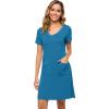 imageWiWi Soft Nightgown for Women Short Sleeve Sleep Shirts Plus Size Ladies Sleepwear Pajamas S4XTeal Blue