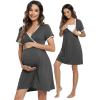 imageWiWi Soft Viscose from Bamboo 3 in 1 MaternityDeliveryNursing Labor Nightgowns Breastfeeding Sleep Shirt Gowns SXXLAcharcoal